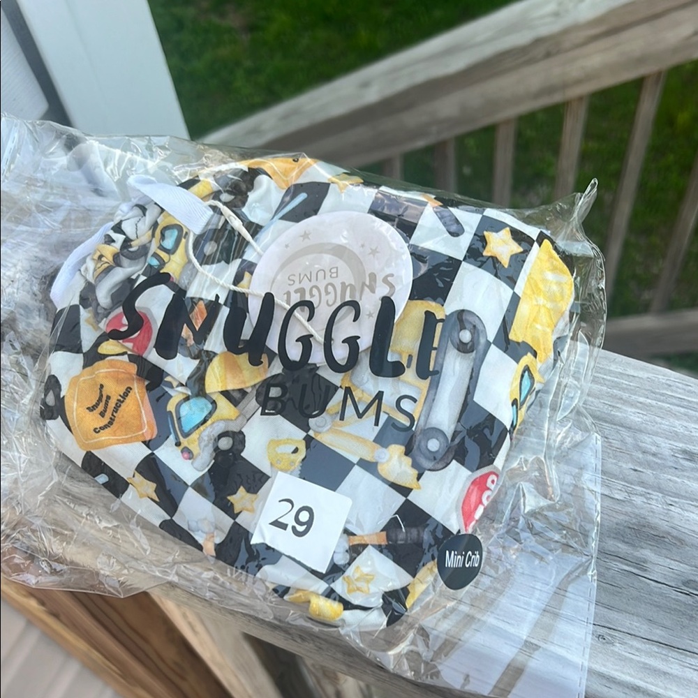 Snuggle Bums Construction mini crib sheet